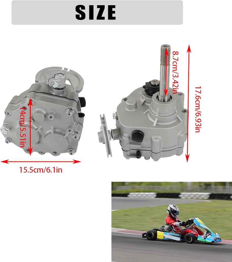marddpair Go Kart Forward Reverse Gearbox Replacement for 2HP-13HP Engine Local 10T #40 41 and 12T #35 TAV30 Series, 3 Shift Modes 2300 RPM - Image 4